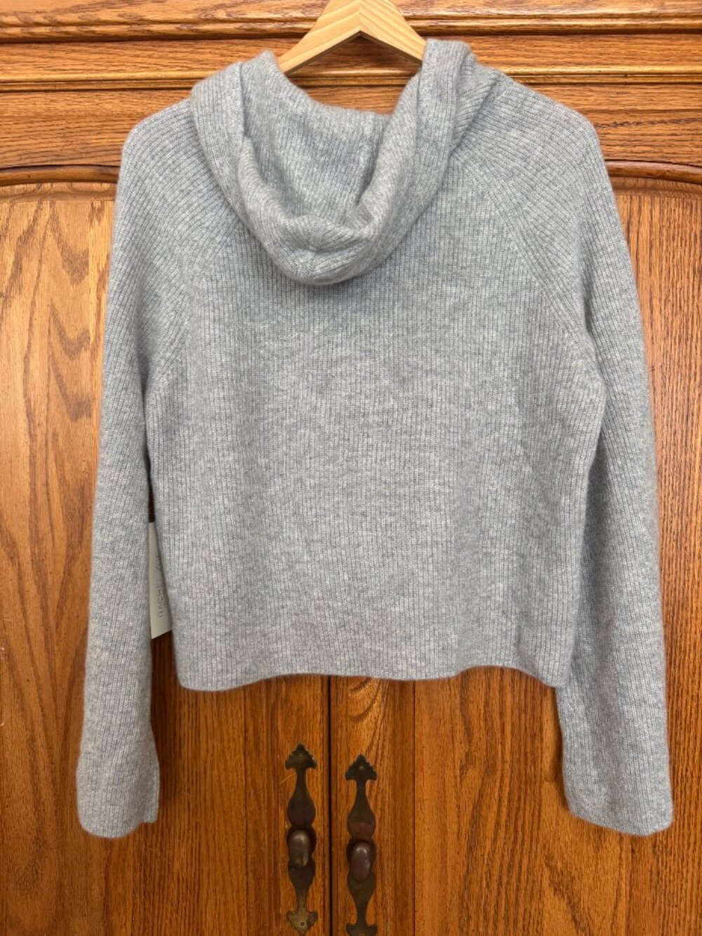 Rachel Zoe Light Gray Hooded Knit Sweater image 2